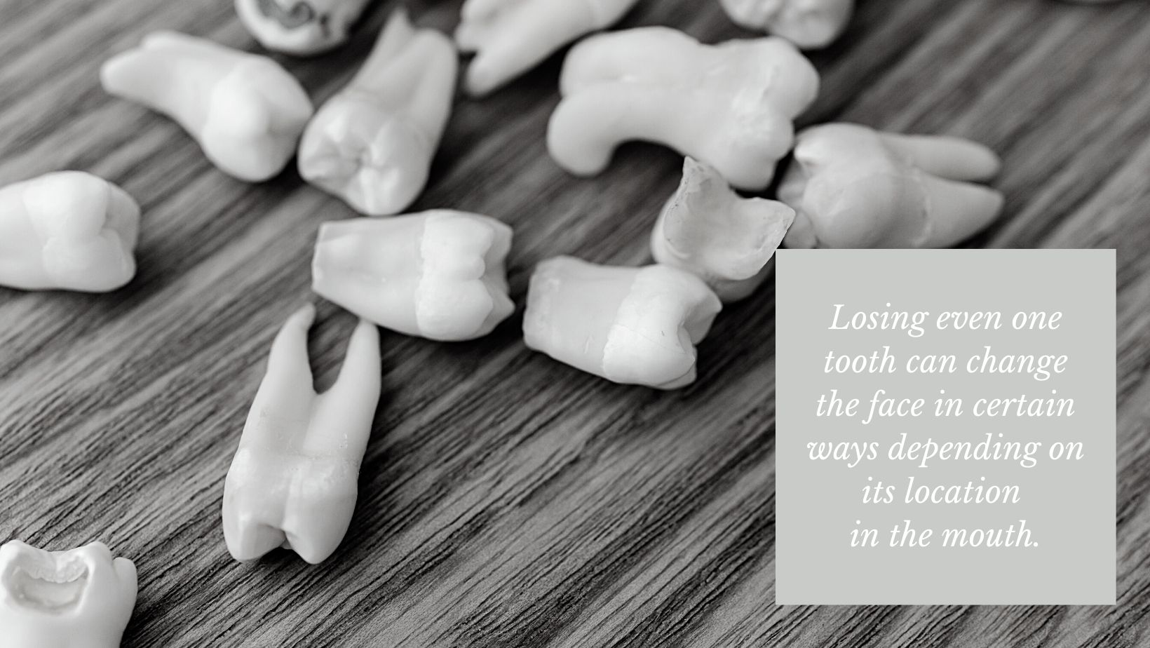 loose teeth piled on a table